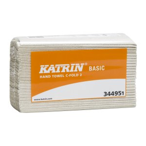 344951 Полотенца Katrin Basic  C-fold 2, 2-сл., 33*24 см, белые, 125 листов,упак. 24пачка 