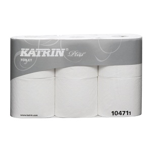 104711 Бумага туалетная Katrin Plus Toilet 150, 4 слоя, 20м, (упак. 42 рул.)