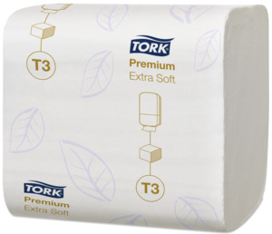 114276-60 Tork Premium листовая туалетная бумага 2 сл, Т3, 252 листа, 30 пачек в уп.
