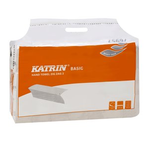 76957 Полотенца Katrin Basic Zig Zag 2, 2-сл., 23*23 см, 150 листов,упак.21 пачка 