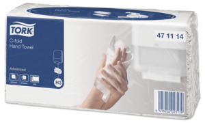 471114-60 Tork Advanced полотенца Singlefold C-сложения, белые, 120 листов, упак 20 пачек