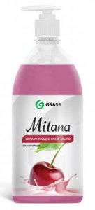 Жидкое крем-мыло с дозатором GraSS "Milana" спелая черешня, 1000мл.