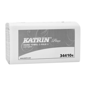 344104 Полотенца KATRIN Plus C-foldEasy Flush, 2-сл., 24*33 см, белые, 100 л, упак. 24 пачки