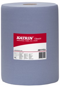 481153  Салфетки Katrin Classic XXL2 Blue,2-сл.,голуб., 38х38 см, 190м, 500 листов (уп.2рул.)