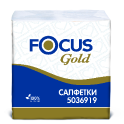 Салфетки FOCUS Gold, 1 слой, 300*300мм, 100 листов (упак. 24 пач.)
